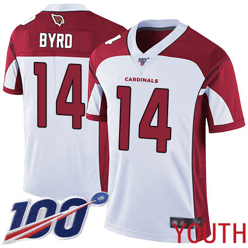Arizona Cardinals Limited White Youth Damiere Byrd Road Jersey NFL Football 14 100th Season Vapor Untouchable